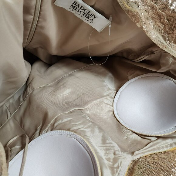 Badgley Mischka Peach Floral Dress – Size 14 – Scoop Neck – Sleeveless - Picture 6 of 9